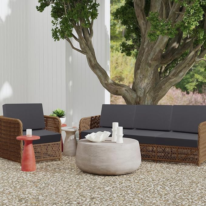 idee-home Outdoor Chair Cushions for Patio Furniture, Outdoor Seat Cushion | Waterproof Couch Hampton Bay Deep Seat Replacement Chair Cushions for Garden Backyard Deck 28.5 x 28.5