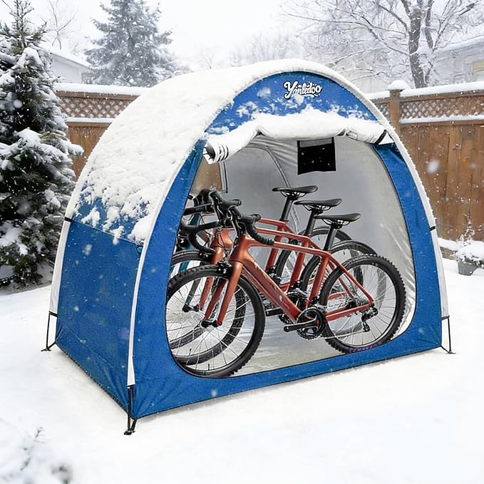 Bike Tent, Outdoor Portable Bike Storage Shed Tent, Bike Shed, Waterproof Bicycle Shelter with 210D Oxford Fabric, Bicycle Cover Fits 2-3 Bikes (Royal Blue)