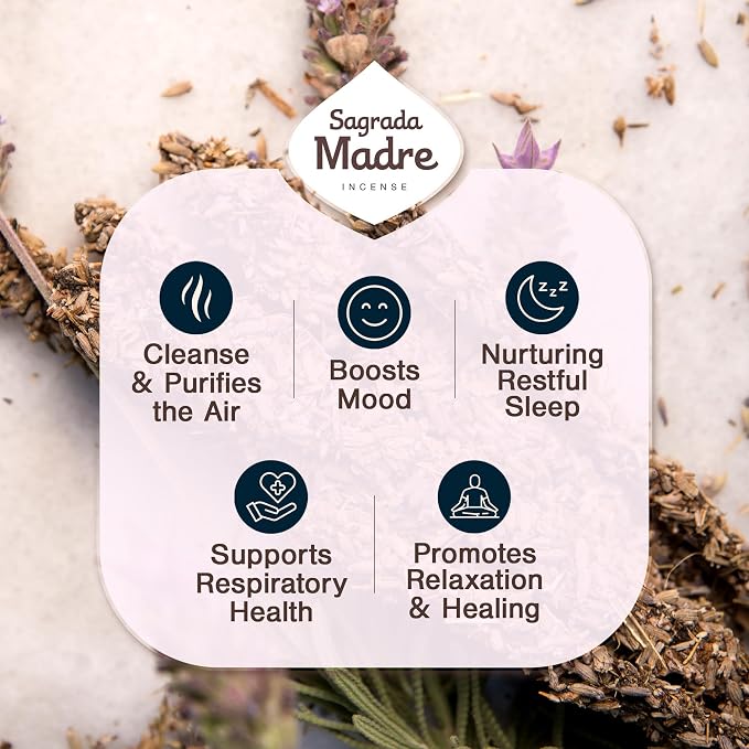 Sagrada Madre 9 pcs Wildly Harvested - Rose & Olibanum/Frankincense Incense Sticks, 7" Long - Thick Aromatic Incense Sticks (45-55 min Burning Time) to Neutralize Negative Energies & Harmonizing Space