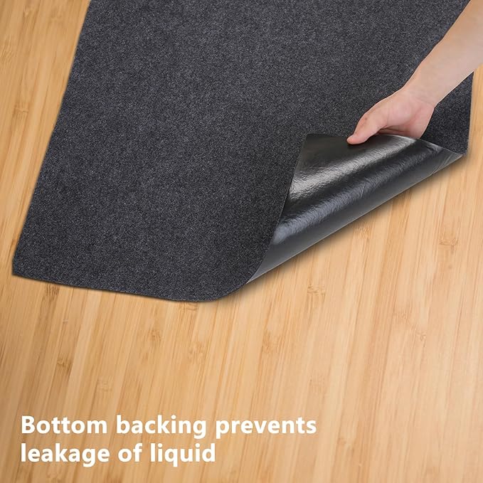 Meitola Outdoor Storage Shed Mat，Waterproof and Dustproof Outdoor Carport Mat—Backing Prevents Liquid Penetration，Soft Material, Patio Furniture Mat，Non-Slip ，Washable ,Black (8' x 8')