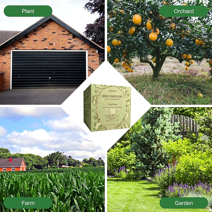 Deer Repellent Balls for Gardens, Plants & Trees - Outdoor Scent Deer Deterrent with Plant Oils, Safe for Pets, Long-Lasting 30-60 Days Protection