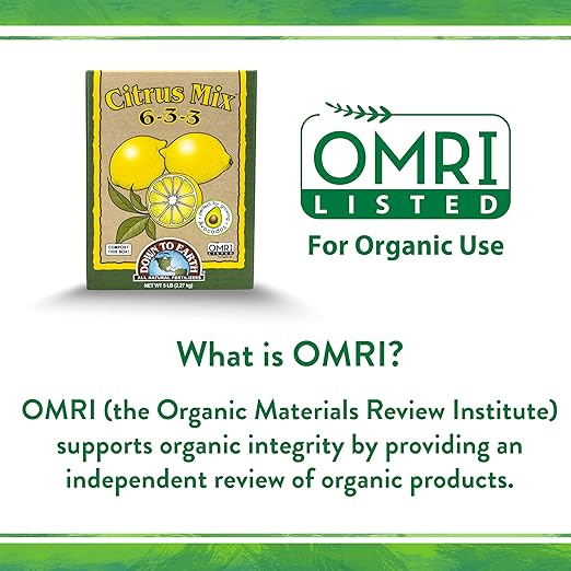 Down To Earth All Natural Fertilizers Organic Citrus Mix - Plant Food for Lemons, Limes, Oranges and Avocados 6-3-3, 5 lb