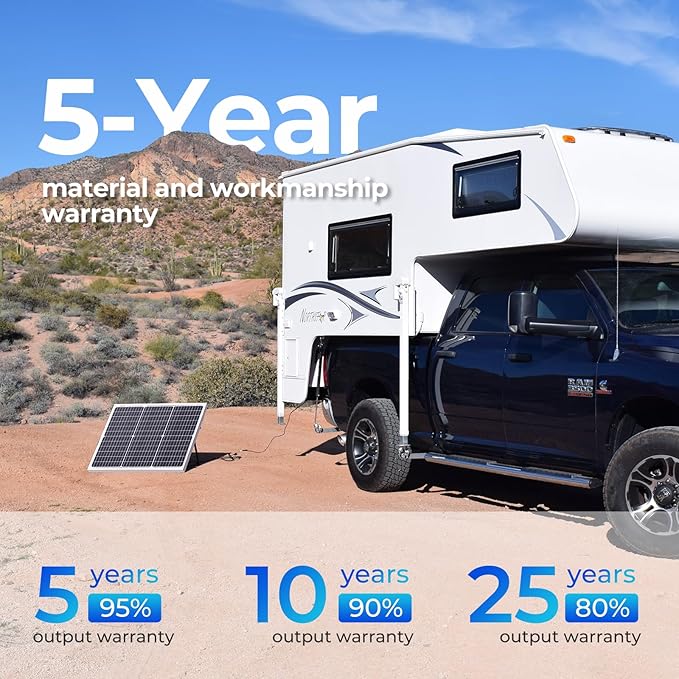 Renogy Solar Panel 50 Watt 12 Volt, High-Efficiency 50W Solar Panel Monocrystalline PV Module Power Charger for RV Marine Rooftop Farm Battery and Other Off-Grid Applications