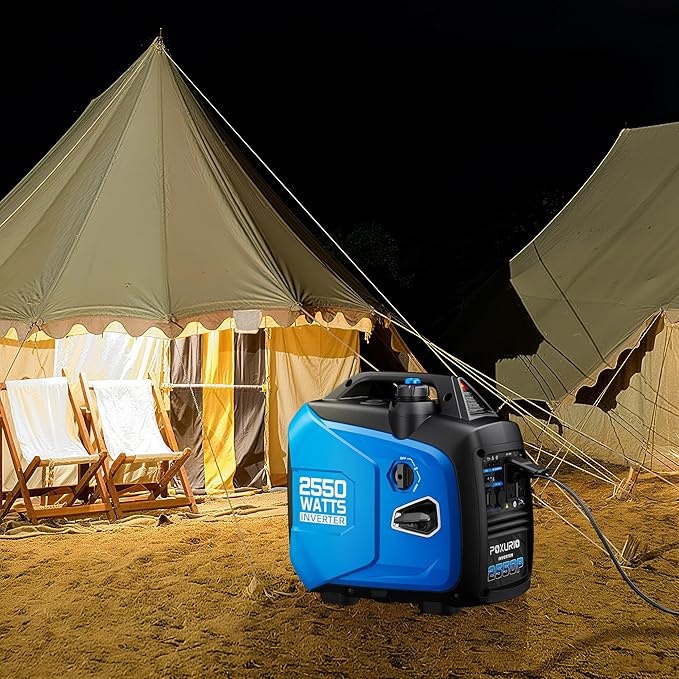 2550-Watt Portable Inverter Generator for Home Use, 1.06Gallon Large Fuel Tank Up to 10 Hours Use, 120V Gas Powered Generator Super Quiet - EPA Compliant-Blue