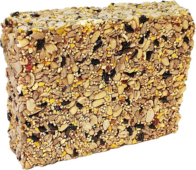 Wildlife Sciences Songbird Treats Seed Bars | 12 Pack of 8 oz Bird Seed Cakes for Wild Birds (Woodpecker Crunch)