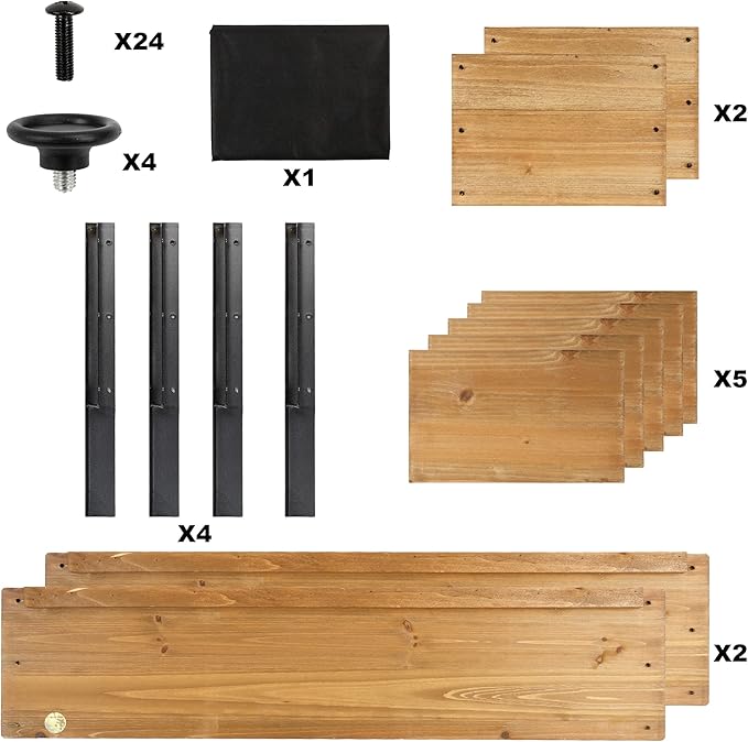 OIPRTGFJ Wood Rectangular Garden Planter Box Raised Garden Bed Outdoor,Planters for Outdoor Plants 37x13x15in Elevated Planter Box for Herbs Vegetables Flowers Great for Patio Deck Balcony