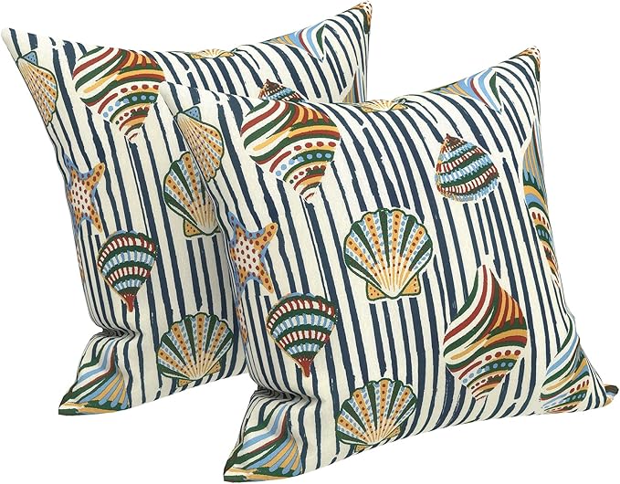 LVTXIII 2 Pack Outdoor Throw Pillow Covers for Patio Furniture, 16x16 Inch Square Pillow Case, Water-Repellent Cushion Covers for Garden, Porch, Sofa, Cabana Shells