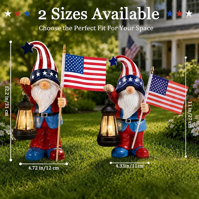 Nacome Solar Gnomes Statues for Garden Decor: Outdoor Sculptures for Clearance Lights for Outside Lawn Ornaments Porch Patio Balcony Yard Home – Birthday Gifts for Mom Grandma Women(12.2 in)