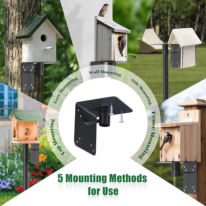 Heavy Duty Bird House Pole 75 inch Adjustable, Outdoor Birdhouse Stand with 5-Pronged Stakes, Universal Mount for Smart Bird Feeder Compatible with Bird Buddy Birdfy Bluebird House (Without Feeder)