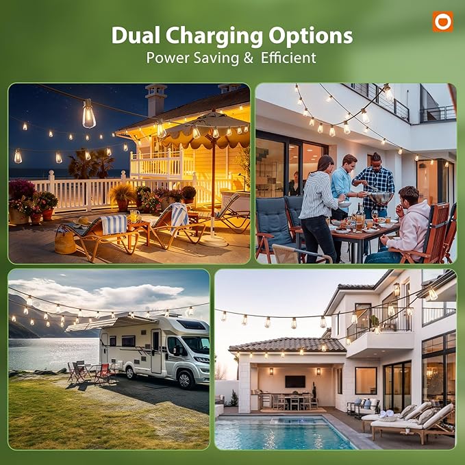 addlon 198(192+6) FT Solar String Lights Outdoor Waterproof with Remote, 96+8 LED Shatterproof Bulbs, Dimmable & Timable, Solar Lights Outdoor, Patio Lights for Garden,Backyard,Party,Camping Decor