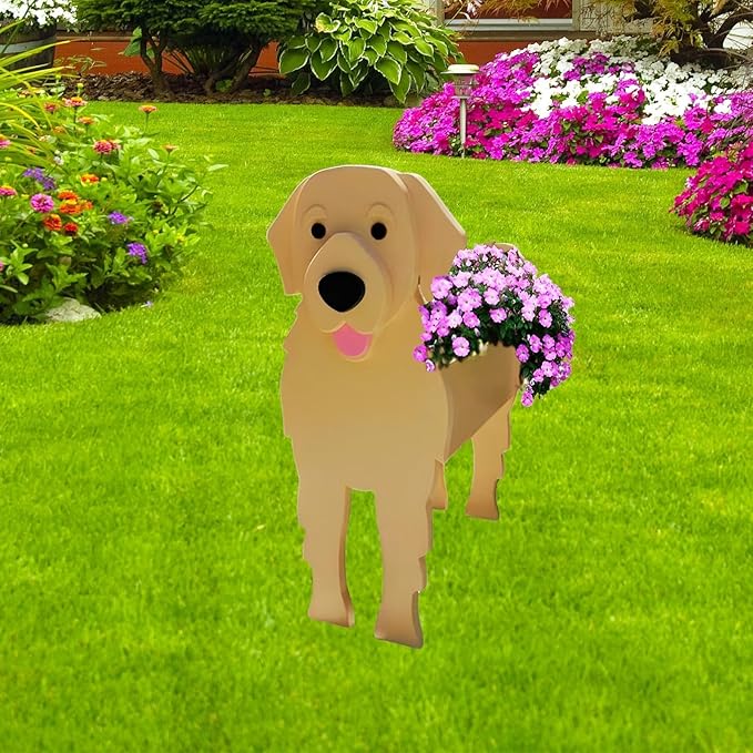 Golden Retriever Dog Planter Plant Pots,Cute Dog Flower Planter,Gifts for Pet Lovers,Unique Animal Plant Pots,Office,Indoor Outdoor Garden Decor