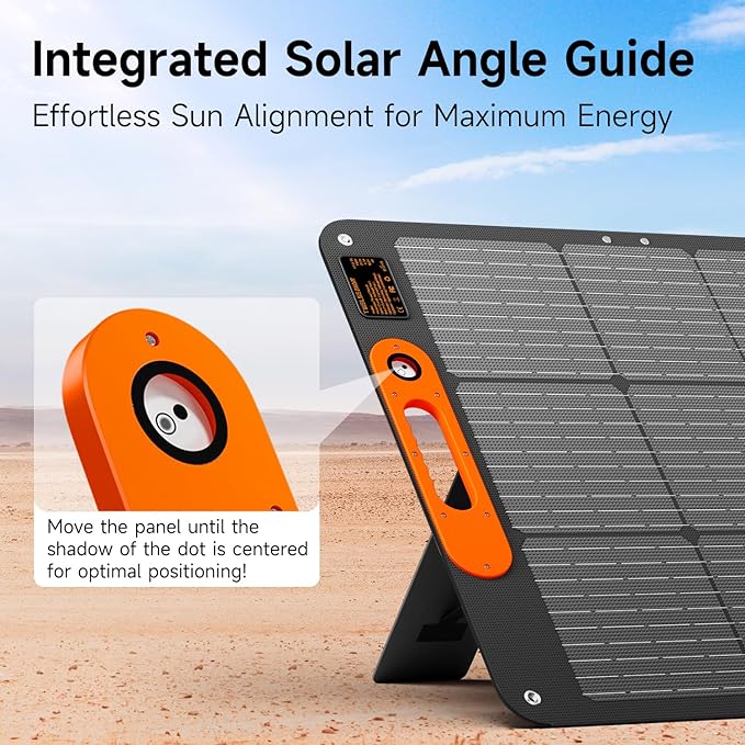 110W Portable Solar Panel for Jackery/EF/Bluetti/Anker/Goal Zero Power Station, IP68 Waterproof, 24% Efficiency, MC4 Output, ETFE Foldable Solar Charger with Adjustable Kickstand for Camping Outdoor