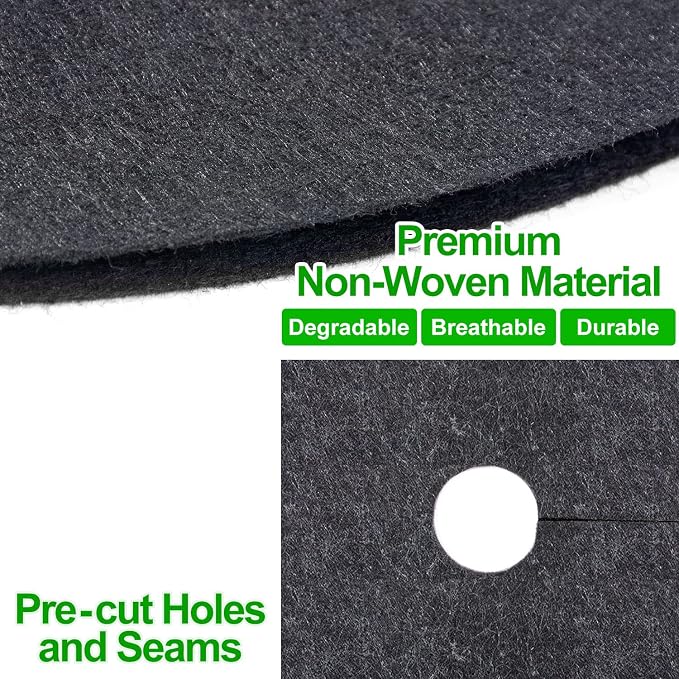 8 Pack Non-Woven Tree Mulch Ring, 16.5 Inch Degradabl Tree Protector Mat Reusable Tree Weed Barrier Mat for Weed Control Root Protection