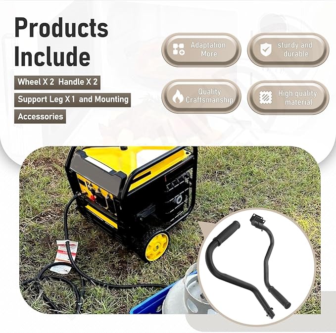 40065 Generator Wheel Kit for Champion 2800-4750-Watt / 3000-5500-Watt or Higher Inverter Generators with Folding Handle and Never-Flat Tires