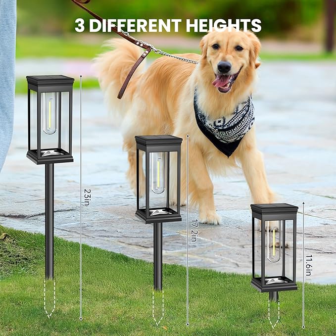 Upgraded Square Solar Pathway Lights Outdoor 8 Pack, IP65 Waterproof, Solar Lights Outdoor Pathway Square with Auto On/Off Warm White LED, 12-14H Landscape Lighting for Walkway Garden Driveway Decor