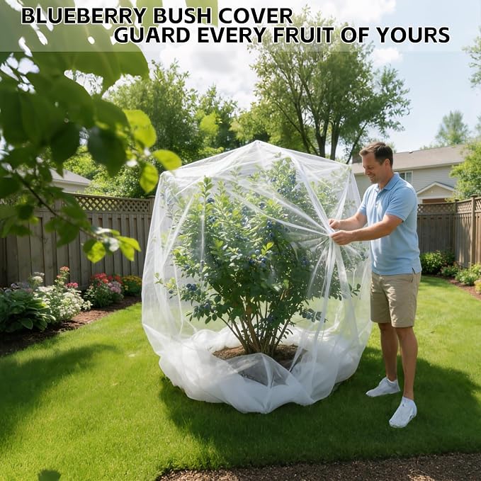 10ftx10ft Large Fruit Tree Netting Cover with Zipper & Drawstring, Garden Mesh Netting for Protecting Plants from Birds,Squirrels &Bug,Ultra Fine Weather Resistant Tree Netting