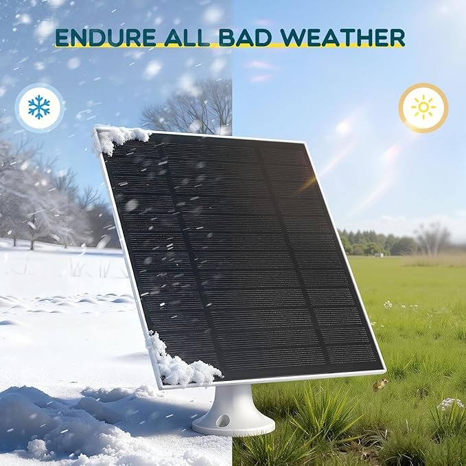 8 Pack 5W Solar Panels for Security Cameras Outdoor Waterproof Solar Panel for Camera with Type-C and 360° Adjustable Safety Bracket Panel Charge Micro for Camera