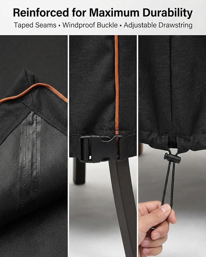 Patio Chair Covers Waterproof, Heavy Duty 600D Lawn Outdoor Furniture Covers for Swivel, Lounge, Rocking & Adirondack Chairs, All-Weather UV & Fade Resistant, 30W x 34D x 36H in, 2-Pack Black