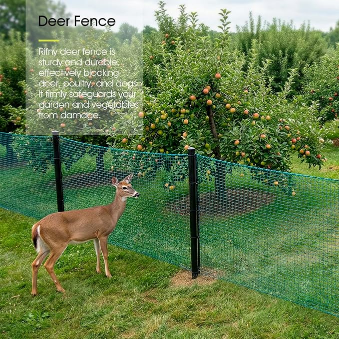 Bird Netting for Garden Protection, 7.5 x 65 FT Heavy Duty Garden Netting with Ties and Landscape Staples for Vegetable, Fruit Trees & Other Plants Against Birds Deer Squirrels and Poultry