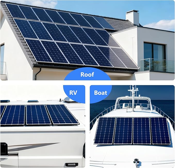 4 Set Solar Panel Roof Mounting Kit, Aluminum Solar Panel Mounting Rails Bracket Foot for RV, Ship, Roof