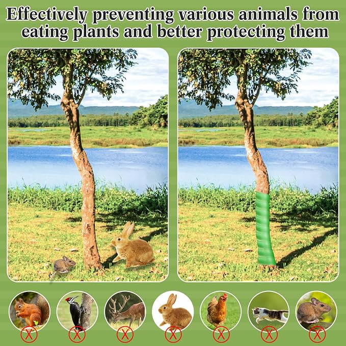 Wesiti 20 Pcs Tree Trunk Protector Plastic Spiral Trunk Tree Wrap Guard Bark Tube Protectors to Protect Bark Saplings from Deer Cats Rodents Rabbit Mowers (Green)