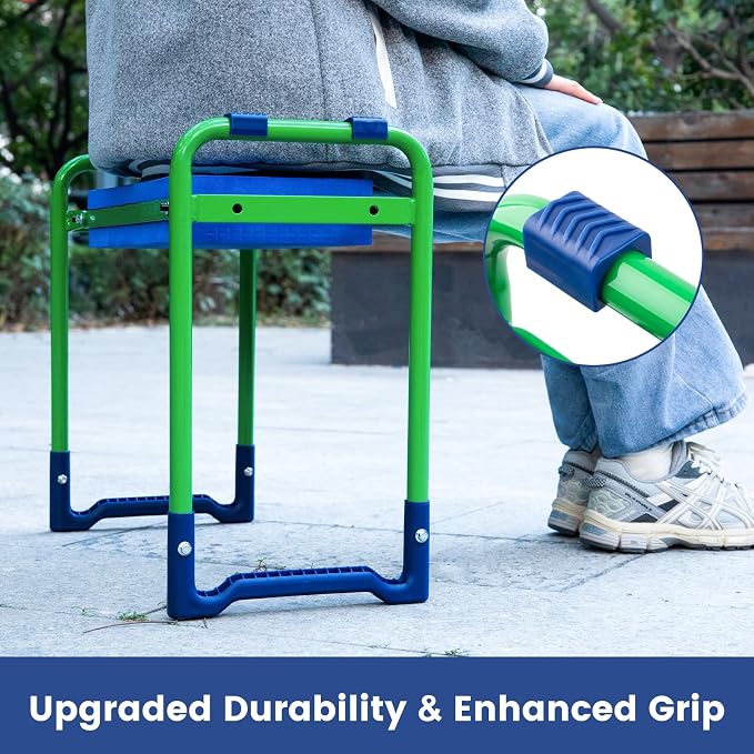 Garden Kneeler and Seat Heavy Duty, Gardening Stool - 2025 Upgraded Thicker EVA Seats Stable Wear-Resistant Prevent Knee and Back Pain, one Large Tool Bag, 400LB