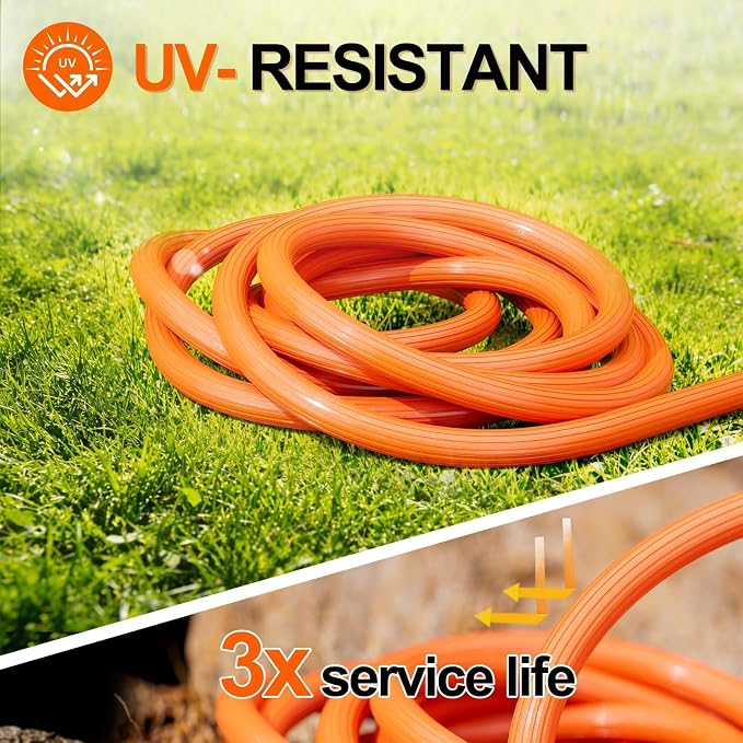 SPECILITE 3/4'' Heavy Duty Rubber Garden Hose 10FT, 1300psi Burst, 450psi Working, Hot/Cold Water Hose, -50℉ -170℉, 5 Layered Pipe, UV Resistant, 3/4" Brass Fittings for Outdoor, Agriculture