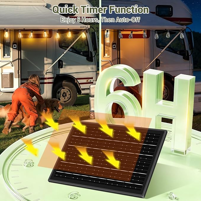 29FT Solar String Lights Outdoor Waterproof 10+1 LED Bulbs, Solar Powered with Remote & USB Port, 3 Light Modes Dimmable Patio Lights for Large Backyard, Garden, Party