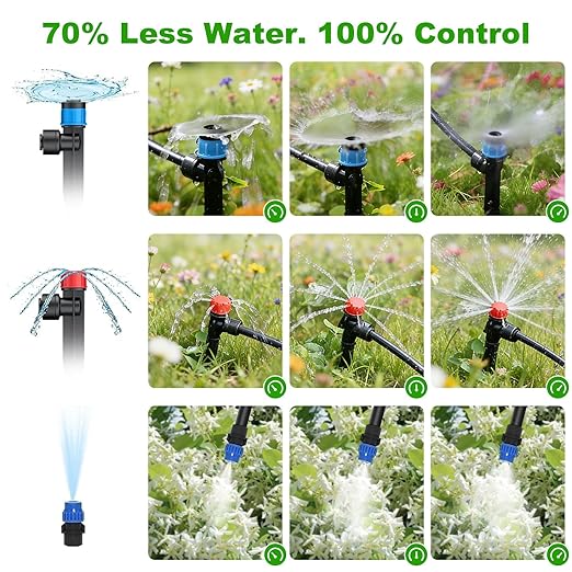 250FT Drip Irrigation System Kit New Quick-Connect, Automatic Garden Watering Misting System for Greenhouse, Yard, Lawn, Plant with 5/16 inch Hose 1/4 inch Distribution Tubing and Accessories