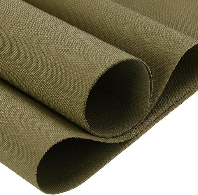 Thickened Waterproof Canvas Fabric by The Yard, 1200D 58" W Outdoor Upholstery Material Heavy Duty Fabric Water Resistant Sewing Material for Chair Patio Cushion Purse Bag, 1 Yard Khaki