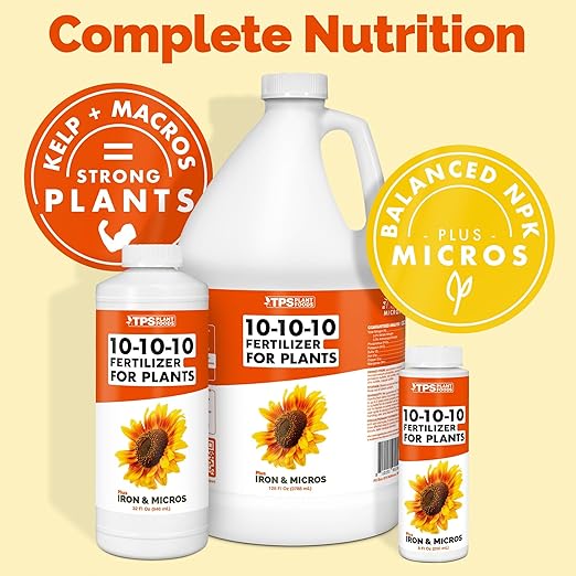 10-10-10 Fertilizer for Plants – Liquid Plant Food for Balanced Nutrition, Strong Roots & Healthy Growth, 8 oz