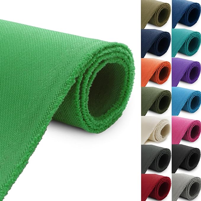 Thickened Waterproof Canvas Fabric by The Yard, 1200D 58" W Outdoor Upholstery Material Heavy Duty Fabric Water Resistant Sewing Material for Chair Patio Cushion Purse Bag, 12 Yard Green