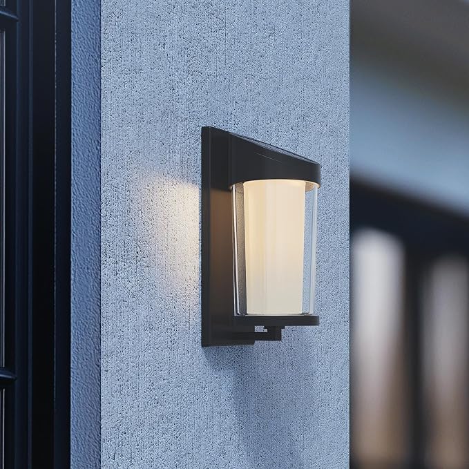 Solar Yard 4-Pack Outdoor Wall Lights, Light Fixture, LED Exterior Lighting fixtures for Outside, Front Porch Lights, Waterproof Wall Sconce Lantern Lamp for House, Patio, Doorway, Entryway, Round