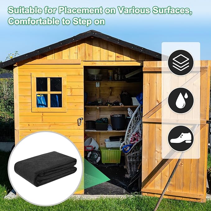 M METERXITY Outdoor Storage Shed Mat, 6.2x8 FT Waterproof Small Shed Flooring Mat for Patio Furniture Floor Protecting from Wear/Liquid/Dust/Oil, Non-Slip Carport Pad [Grey]