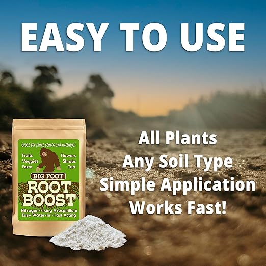 Big Foot Probiotic Root Boost Water Soluble Powder For Established Plants and Transplants - GROW ROOT SIZE, Increase Nitrogen, Grow New Plants from Cuttings, Pea Inoculant - 15 Pounds