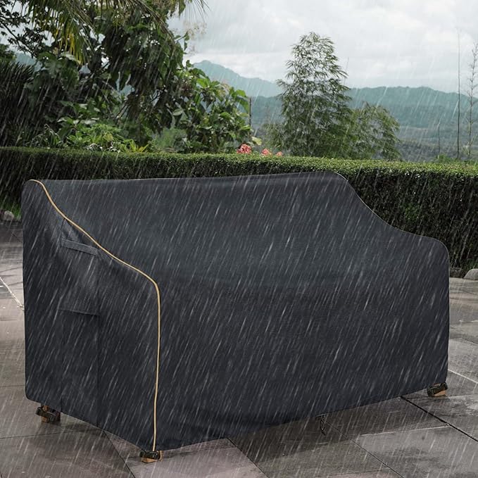 Patio 3-Seater Sofa Cover,Outdoor Couch Cover Fits up to 76W x 32.5D x 33H Inches,100% Waterproof Heavy Duty Patio Furniture Covers,Black