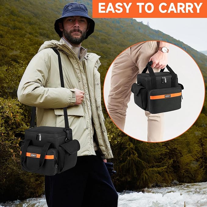 LEFOR·Z Carrying Case Compatible with Jackery Explorer 240 v2/300/Anker Solix C300, Portable Power Station Travel Storage Bag with Multiple Pockets for Charging Cable and Accessories(Bag Only)