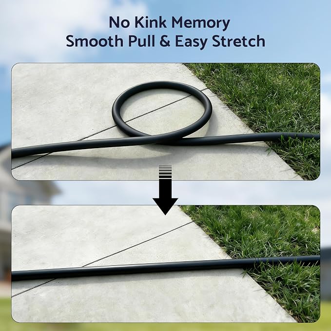 Heavy Duty Garden Hose 100 ft x 5/8", 5-Layer Hybrid Rubber Water Hose with 3/4" Swivel Brass Male to Female Fittings, 1000 PSI Burst, Leak-Proof & Weather Resistant for Lawn, Backyard, Black