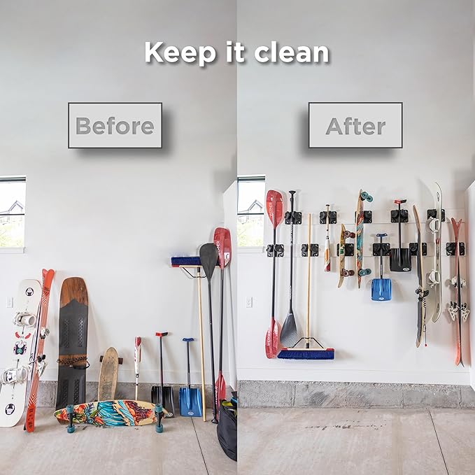 Gravity Grabber, The OG - Ski & Snowboard Wall Mount, Indoor Garage & Home Storage Organizer, Damage-Free Grip, Holds Skis/Boards/Poles/More, Space-Saving Premium Gear Rack, (Wood 2-Pack)