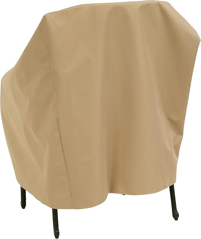 Modern Leisure Basics Patio Chair Cover - Weather-Resistant Fabric - Furniture Protection Perfect for Patio, Deck, and Porch - 27" L x 34" W x 31" H - Khaki