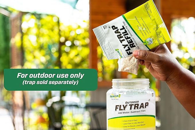 RESCUE! Reusable Fly Trap Bait Refill – Outdoor Use - 18 Pack