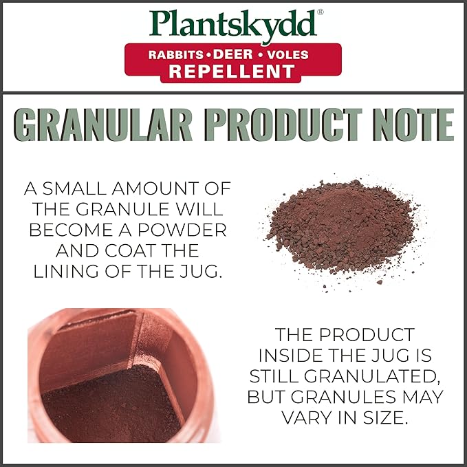 Plantskydd Animal Repellent - Repels Deer, Rabbits, Elk, Moose, Hares, Voles, Squirrels, Chipmunks and Other Herbivores; 3.5 LB Granular Shaker Jug (PS-VRD-3)