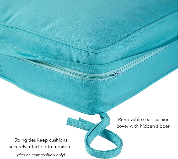 Greendale Home Fashions Outdoor 2-Piece Sunbrella Premium Deep Seat Cushion Set, Canvas Aruba