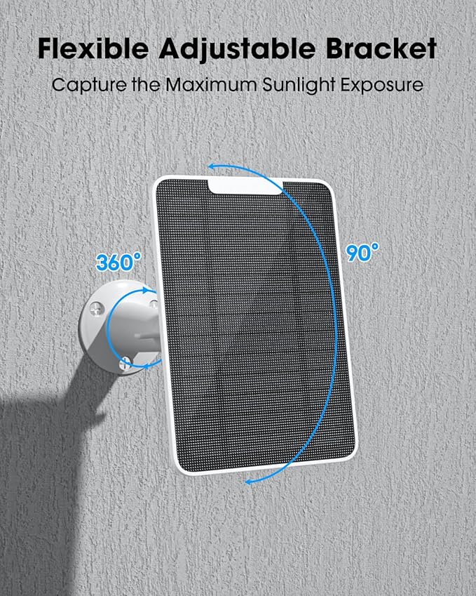 6W Solar Panel Charger Compatible with Google Nest Camera Outdoor & Indoor (Battery Version), Solar Power for Google Nest Cam, IP65 Weatherproof, w/Secure Wall Mount & Screwdriver, 13ft Cable, 3 Pack