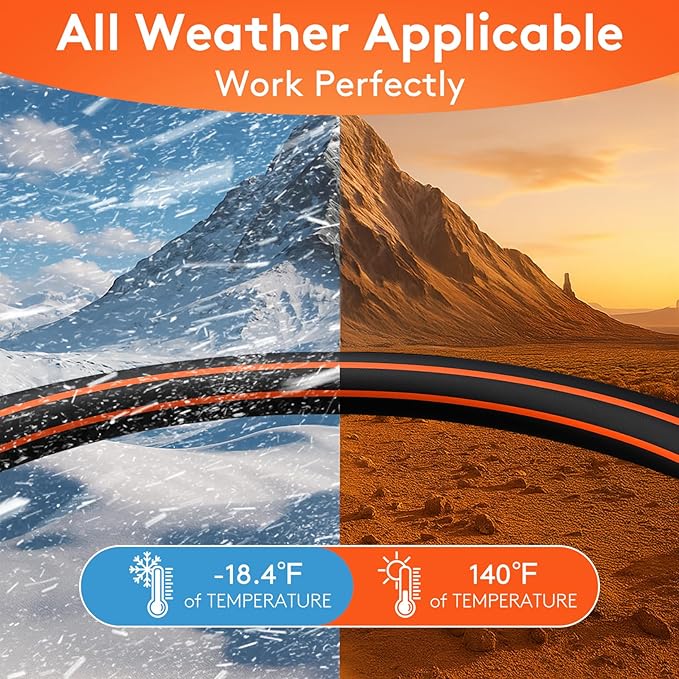 Flexibility Garden Hose,50ft x 5/8", No-Kink, Wear-Resistant & Freeze-Resistant, Flexible Water Hose, Rubber Hose With Male/Female Fittings,Working Pressure 200 PSI, Burst 600 PSI,3/4'' GHT