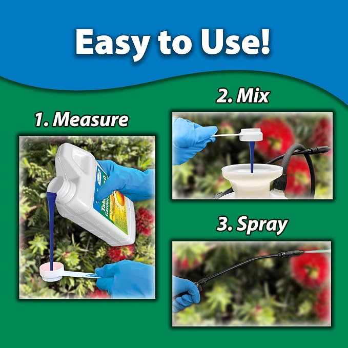 Monterey Take Down-O Garden Spray Bundled with Garden Measure Spoon – Organic Insecticide & Miticide for Vegetables, Fruits, Ornamentals, & Houseplants – 16 oz