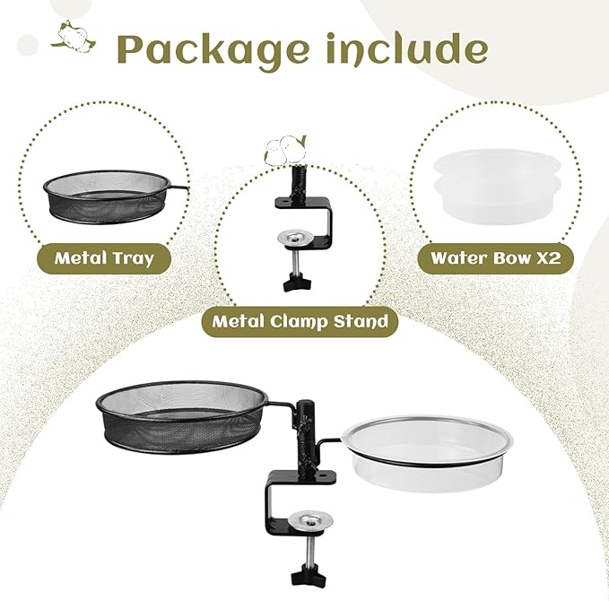 Deck Bird Feeders Platform Bird Feeder Deck Mount Bird Bath Spa for Dual Use Deck Flower Stand Flower Pot Great for Attracting Birds Detachable and Adjustable Heavy Duty Sturdy Steel,Bronze