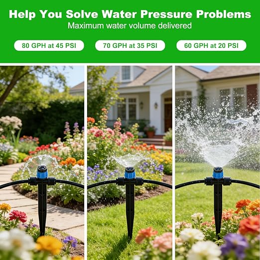 50 FT 1/2 Inch Drip Irrigation Tubing Kit:Premium Garden and Landscape Watering System-Drip Irrigation Hose with 2 Quick Connector 4-Way Connector,2 Quick Connector 6-Way Connector and Tube Cap