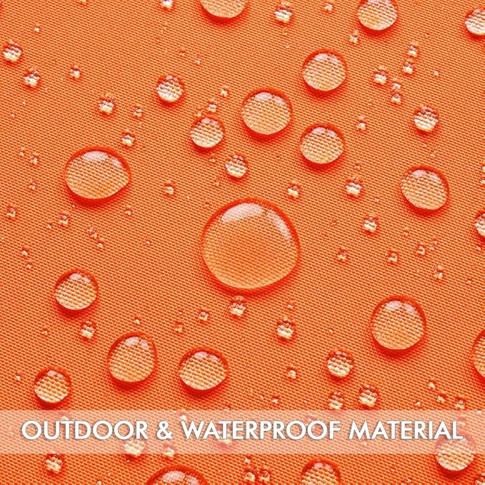 MIULEE Pack of 2 Outdoor Waterproof Pillow Covers Decorative Farmhouse Throw Pillow Covers Square Solid Color Couch Pillow Covers for Patio Tent Bed Sofa Living Room 16x16 Inch Bright Orange