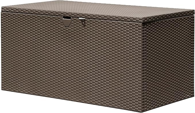 Arrow 4' x 2' x 2' Spacemaker Espresso 134 Gallon Hot-Dipped Galvanized Steel Storage Deck Box